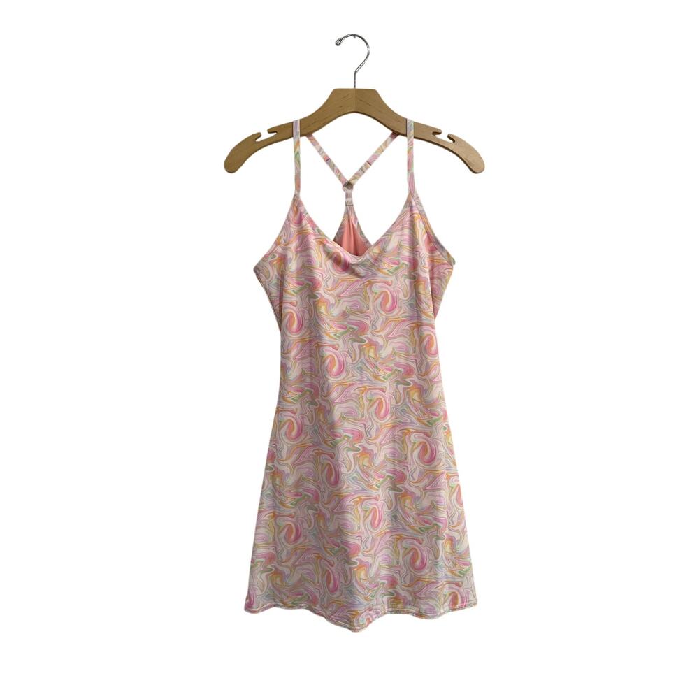 Outdoor Voices Swirl Print Athletic Tennis Exercise Dress Built In Shorts XS